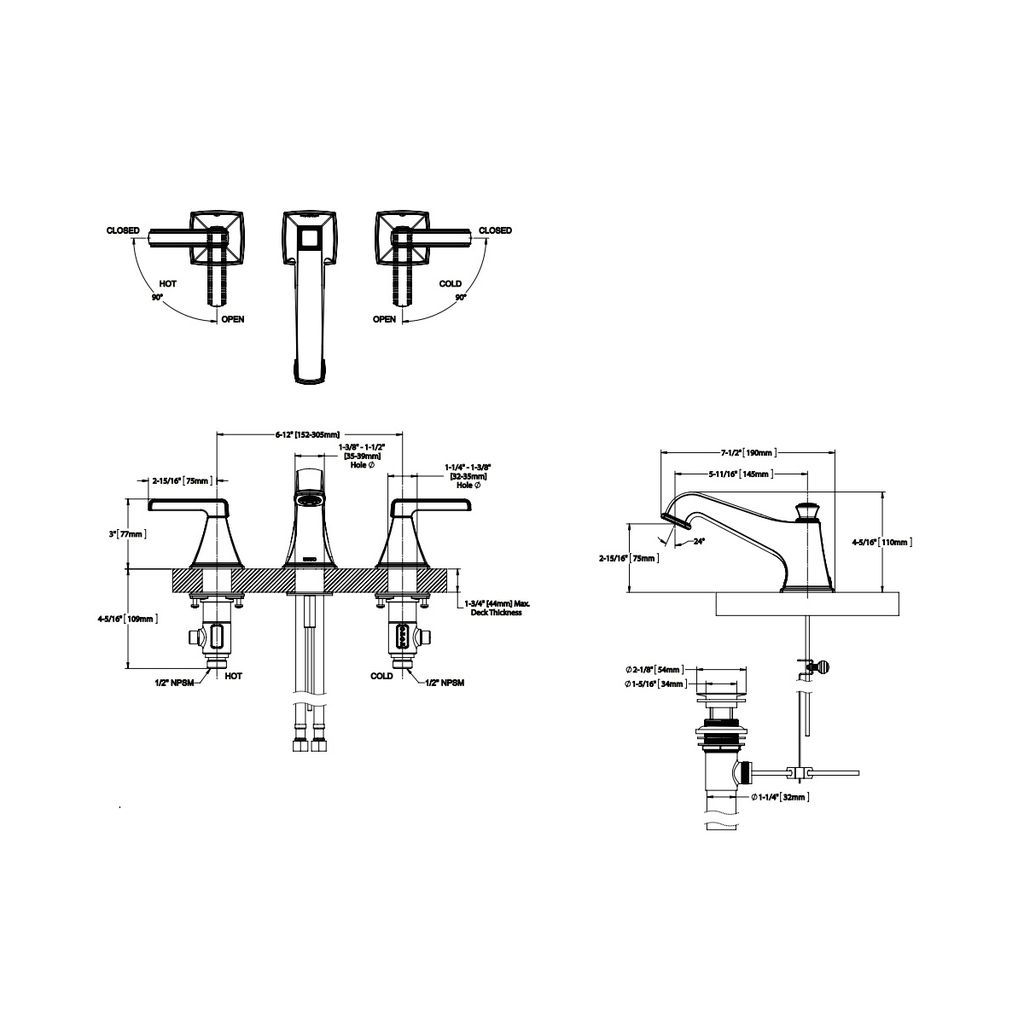 TOTO TL221DD12 Connelly Widespread Lavatory Faucet Brushed Nickel 2