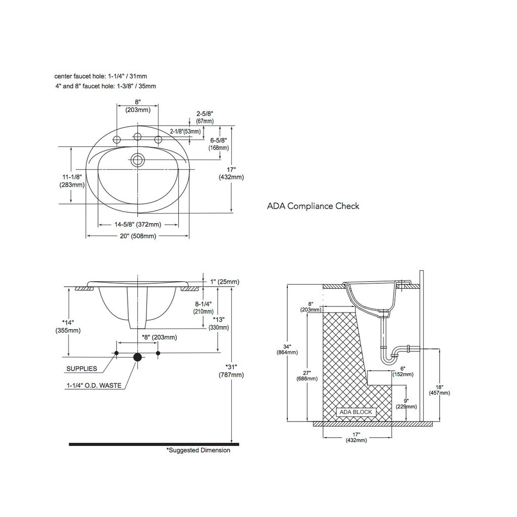 TOTO LT501 4&quot; Self Rimming Lavatory Cotton 2