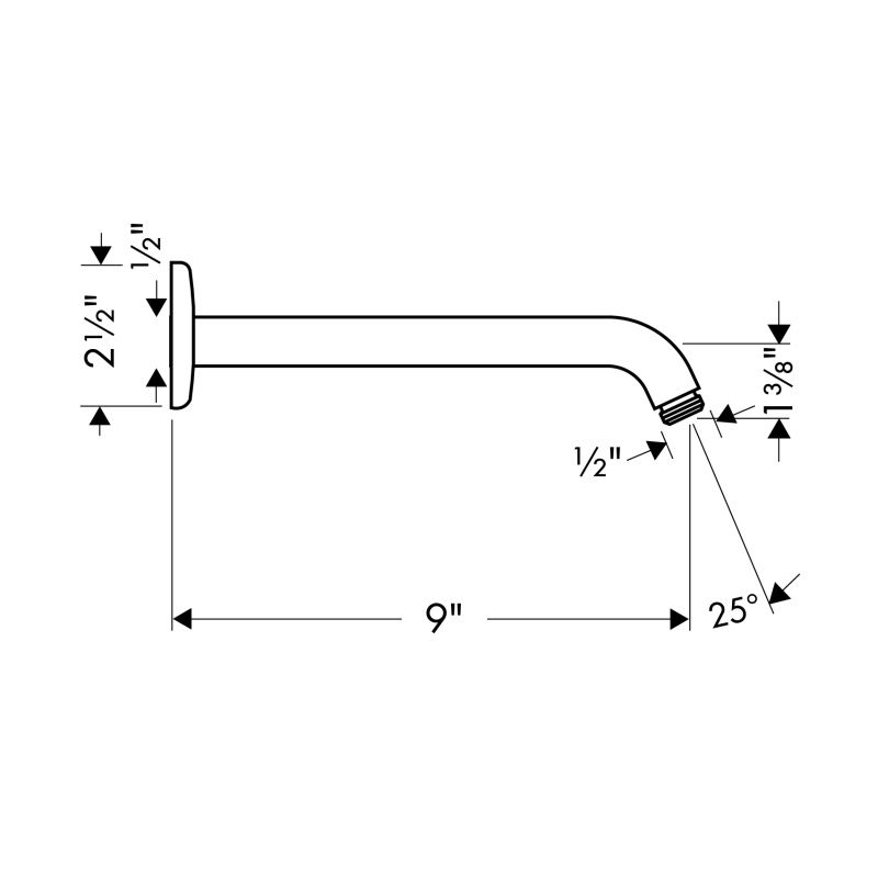 Hansgrohe 27412821 Showerarm 9&quot; Brushed Nickel 2