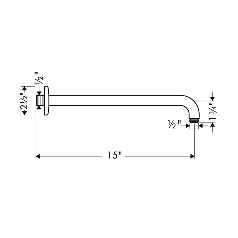 Hansgrohe 27413831 Raindance Showerarm 15&quot; Polished Nickel 2