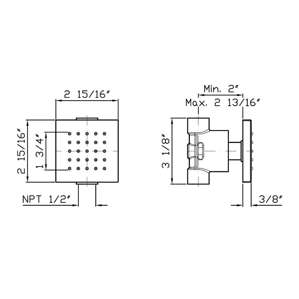 Zucchetti Z92907.1880 Lateral Head Simple Jet Chrome 2