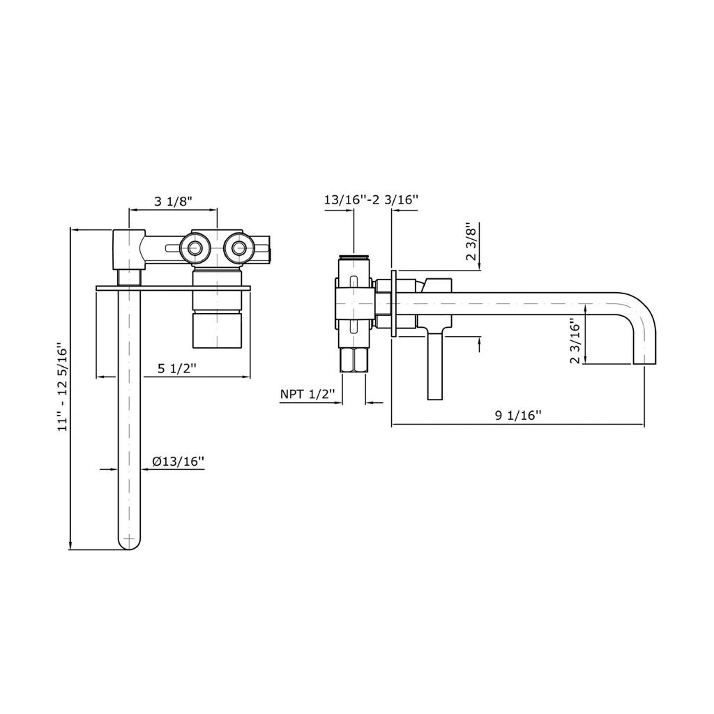 Zucchetti ZP6318.190E Pan Two Hole Built-In Single Lever Basin Mixer Chrome 2