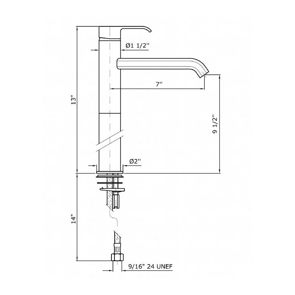 Zucchetti ZON597.195E On Single Lever Basin Mixer With Extended Spout Chrome 2