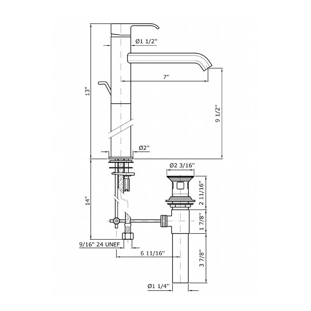 Zucchetti ZON596.195E On Single Lever Basin Mixer With Extended Spout Chrome 2