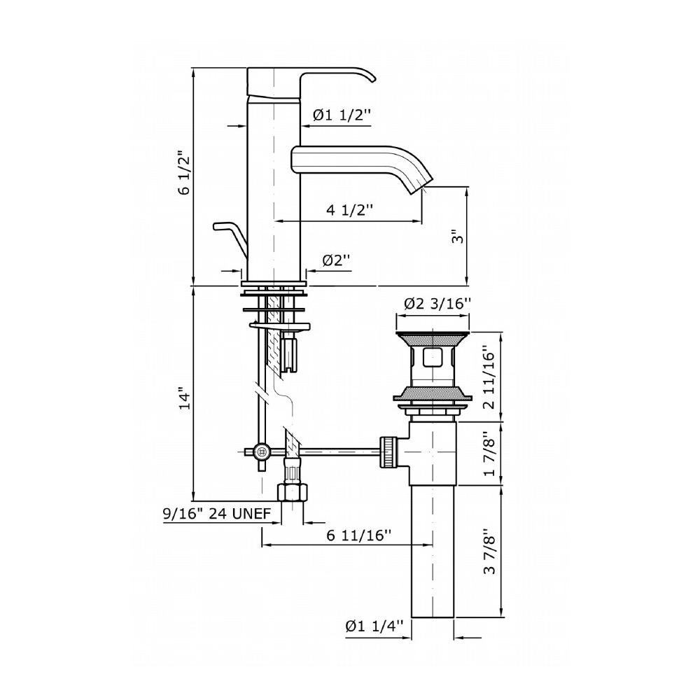 Zucchetti ZON595.195E On Single Lever Basin Mixer With Aerator Chrome 2