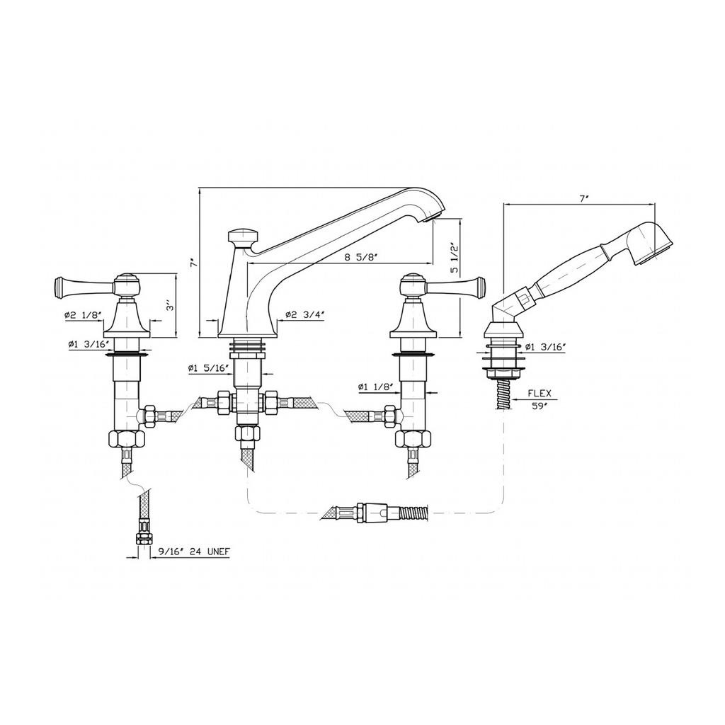 Zucchetti ZAL486.1950 Agor Four Hole Bath Mixer Spout With Diverter Chrome 2