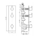 Zucchetti ZON091 On 3/4&quot; Built-In Thermostatic Mixer Chrome 2