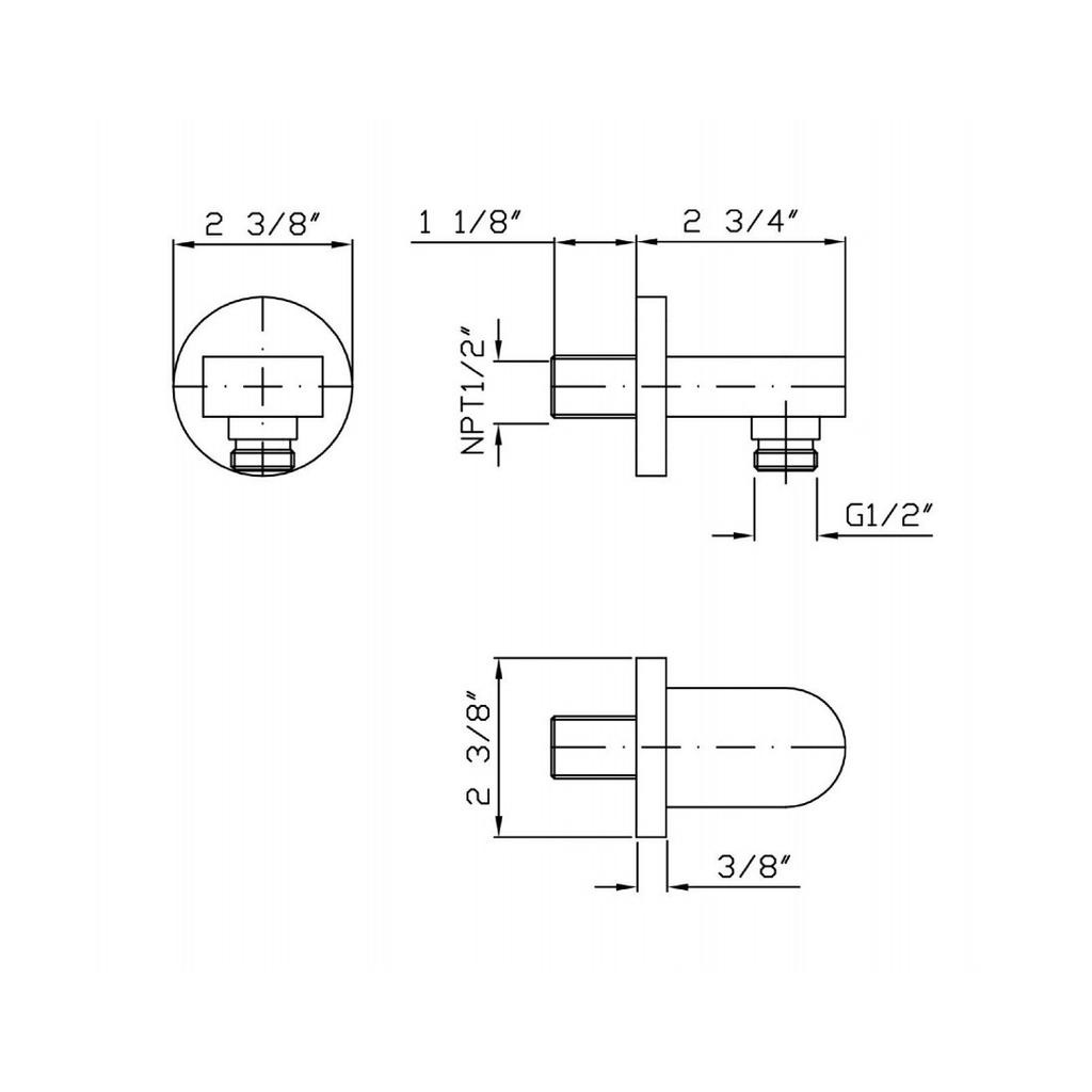 Zucchetti Z93807.1900 Wall Elbow Chrome 2