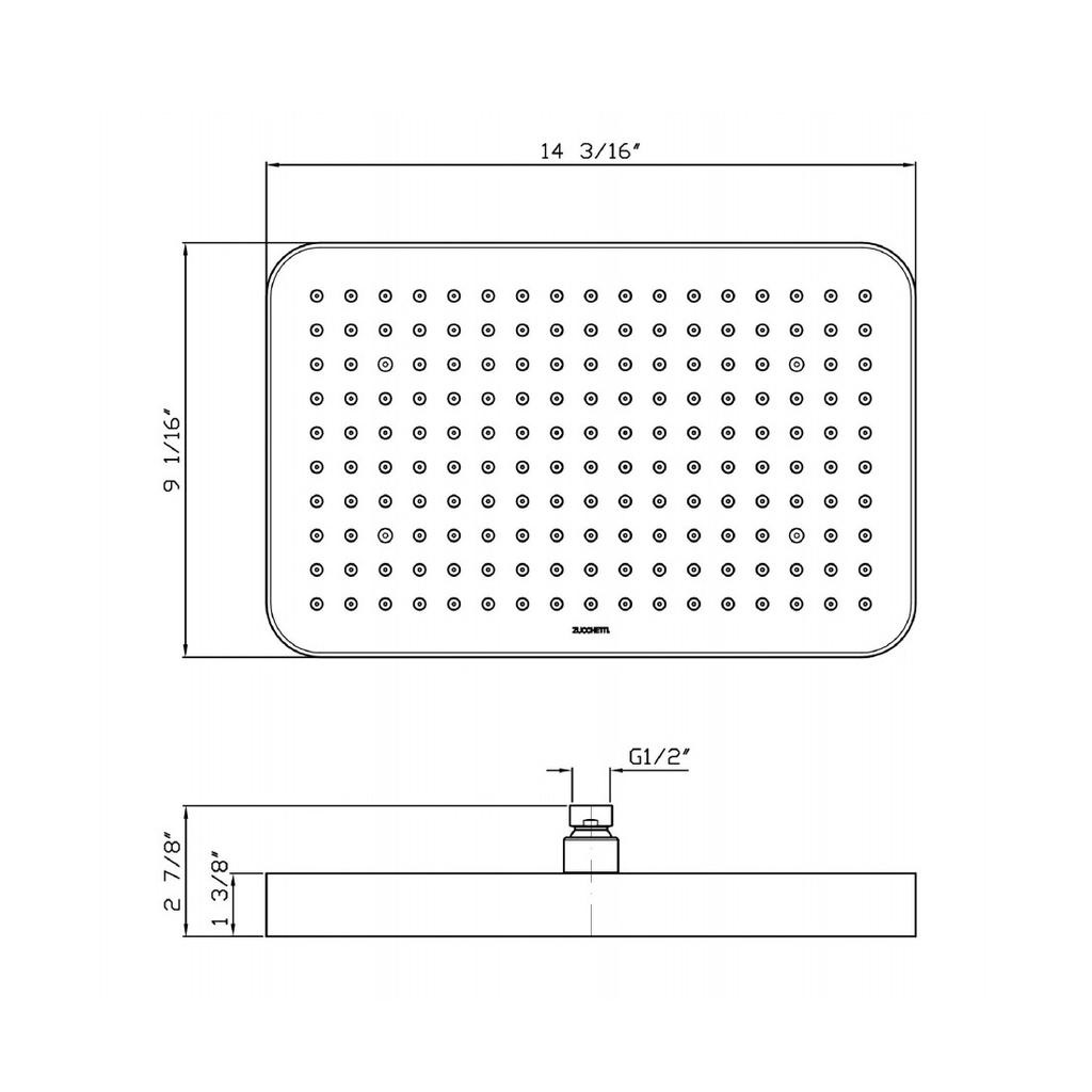 Zucchetti Z94145.1900 Ceiling Mounted Stainless Steel Shower Head Chrome 2