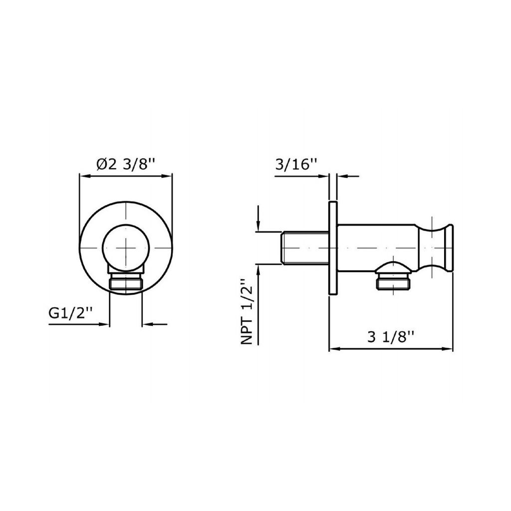 Zucchetti Z93933.1900 Shower Wall-mounted Shower Support, X Hose 