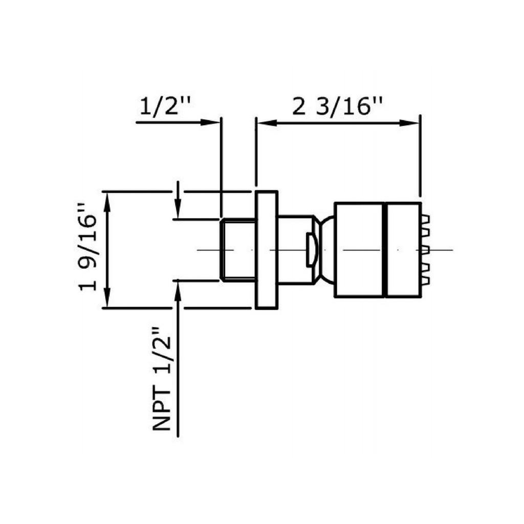 Zucchetti Z92896.1880 Lateral Shower Head Simple Jet Chrome 2