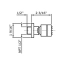 Zucchetti Z92896.1880 Lateral Shower Head Simple Jet Chrome 2