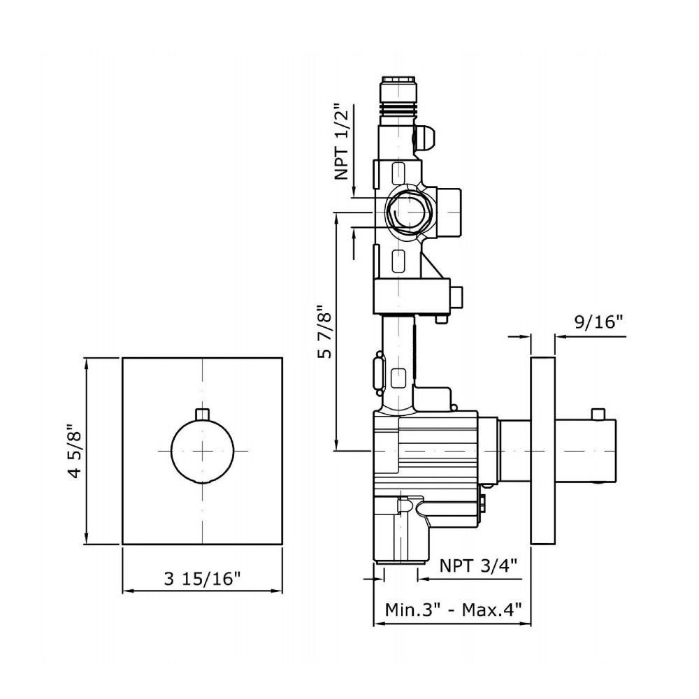 Zucchetti ZP8083.1901 Pan Built-In Thermostatic Mixer Chrome 2