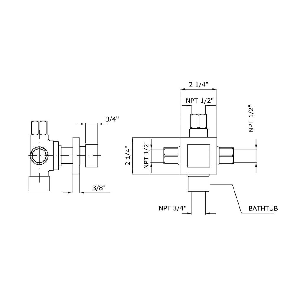 Zucchetti Z94471 Aguablu Built-In Diverter For Bath Mixer Chrome 2