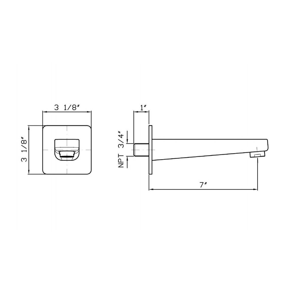 Zucchetti Z92198.1900 Jingle Spout Projection 7&quot; Chrome 2