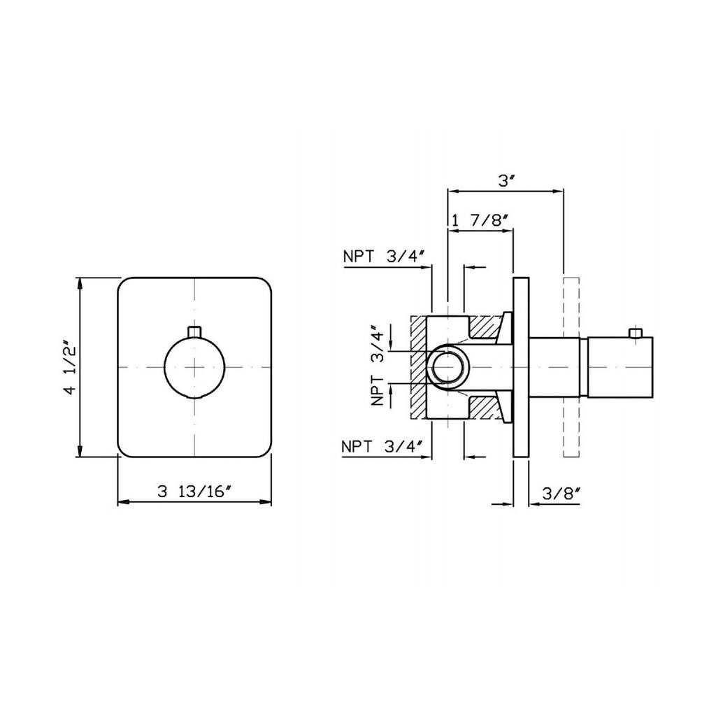 Zucchetti ZP7083.1901 Soft Built-In Thermostatic Mixer Chrome 2