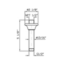 Zucchetti Z92971.1900 Ceiling Mounted Arm Length 5 1/8&quot; Chrome 2