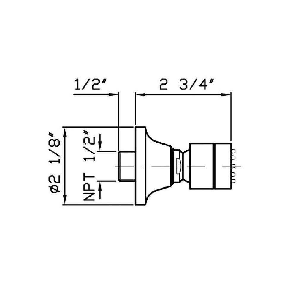 Zucchetti Z92903.1880 Lateral Shower Head Simple Jet Chrome 2