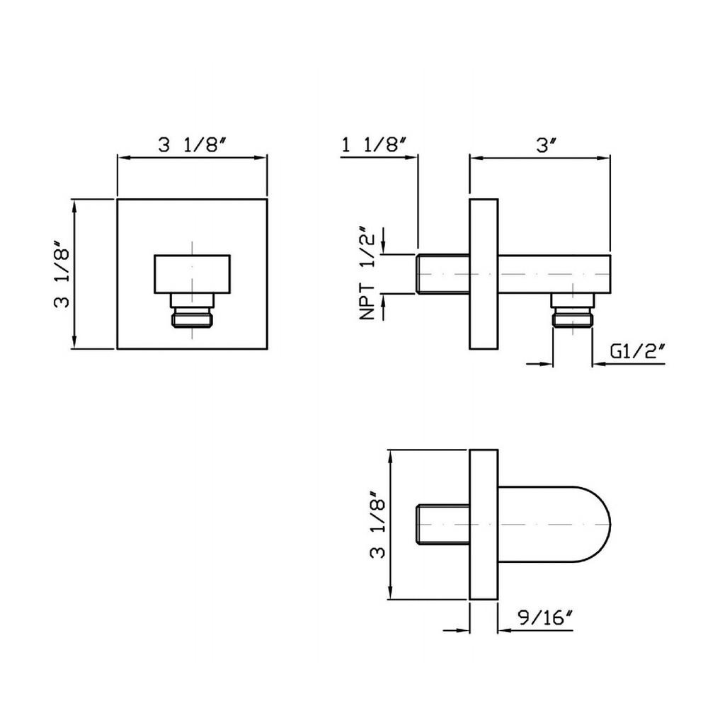 Zucchetti Z93808.1900 Wall Elbow Chrome 2