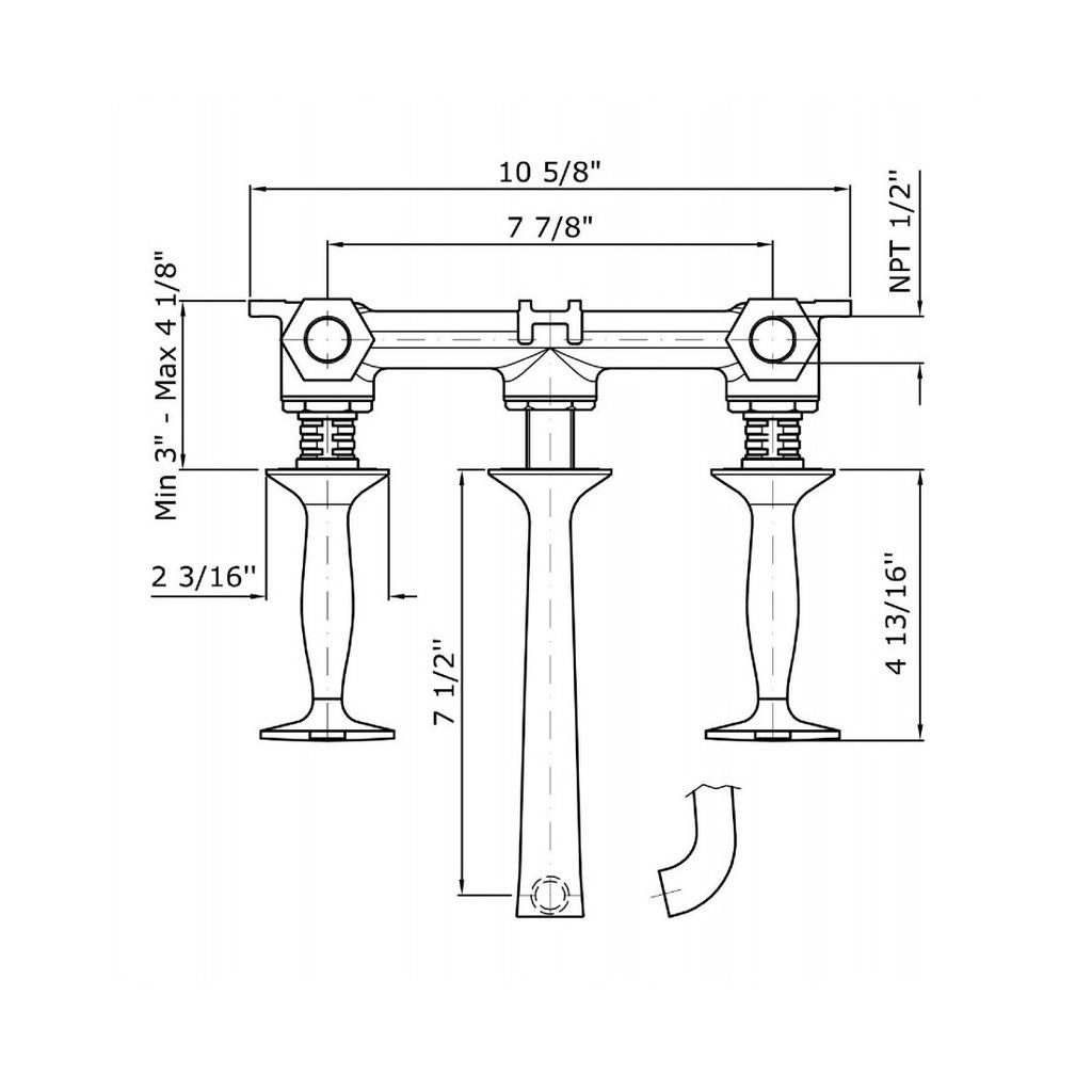 Zucchetti ZB1699.190E Bellagio Three Hole Built-In Basin Mixer Chrome 2