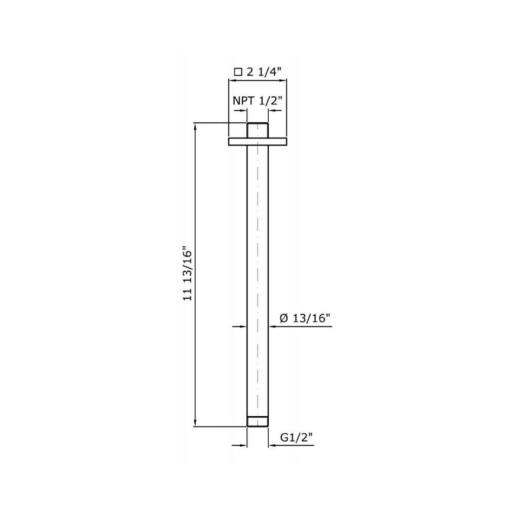 Zucchetti Z93042.1900 Ceiling Mounted Arm Length 11 13/16&quot; Chrome 2