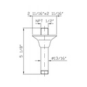 Zucchetti Z93028.1880 Ceiling Mounted Arm Length 5 1/8&quot; Chrome 2