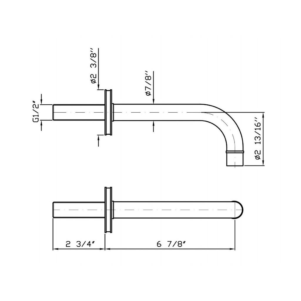 Zucchetti Z92194.190E Savoir Wall Spout L 6 7/8&quot; Chrome 2