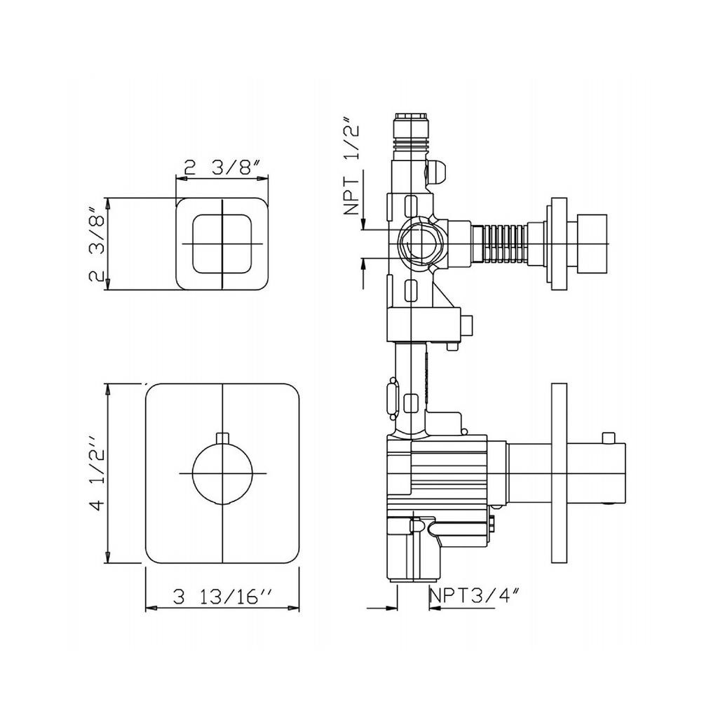 Zucchetti ZP7077.1900 Soft Built-In Thermostatic Mixer One Stop Valve Chrome 2