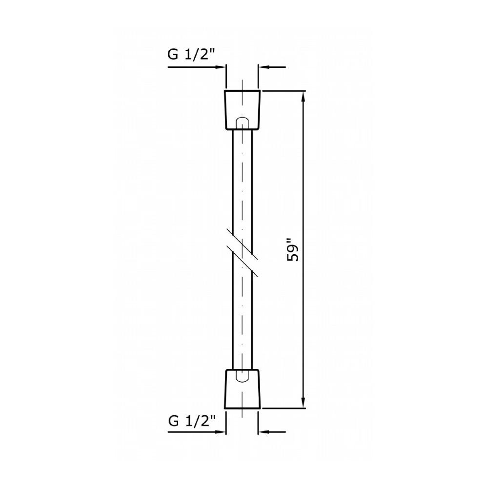 Zucchetti Z94130 PVC Flexible Hose Silver 59 Chrome 2