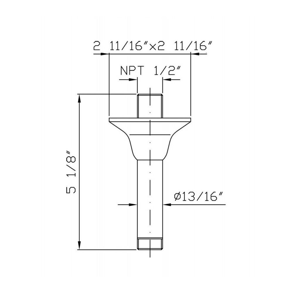 Zucchetti Z93028.1880 Ceiling Mounted Arm Length 5 1/8&quot; Chrome 2