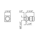 Zucchetti Z92898.1880 Lateral Shower Head Simple Jet Chrome 2