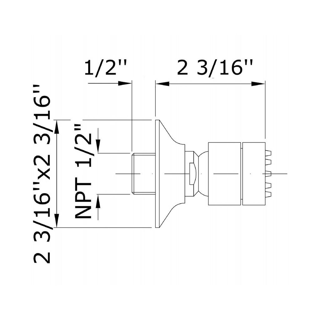 Zucchetti Z92897.1880 Lateral Shower Head Simple Jet Chrome 2