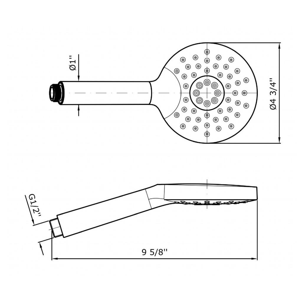 Zucchetti Z94740 Hand Shower Three Jets With Anti Limescale System Chrome 2