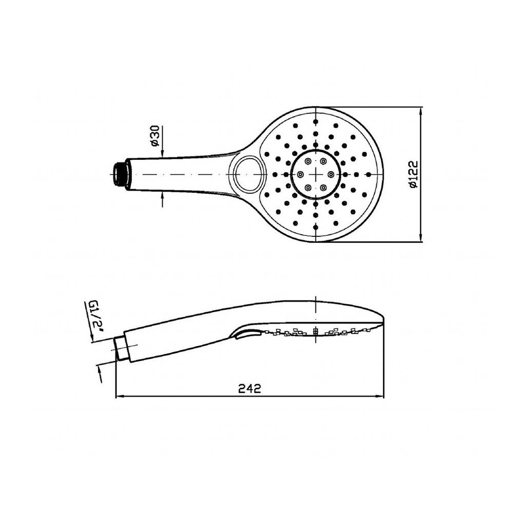 Zucchetti Z94745 Hand Shower Three Jets With Anti Limescale System Chrome 2