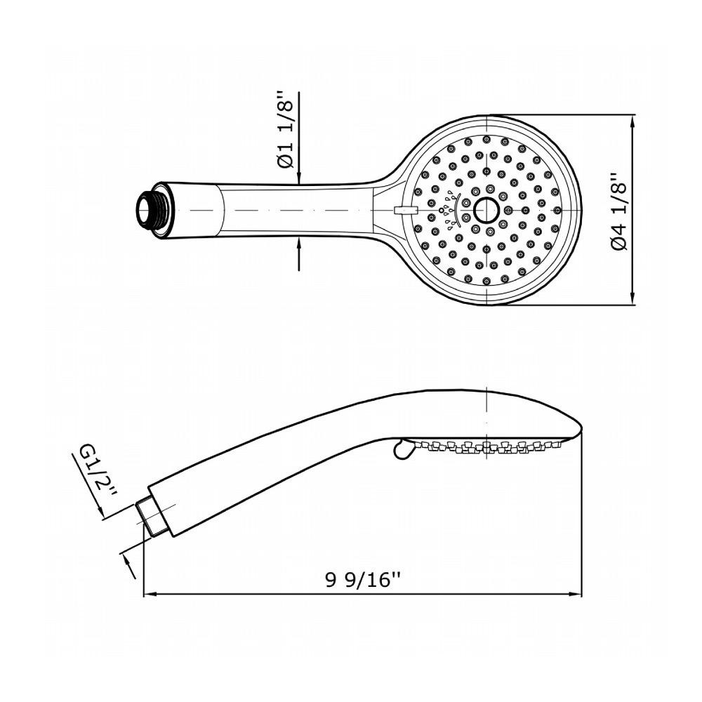 Zucchetti Z94741 Hand Shower Three Jets With Anti Limescale System Chrome 2