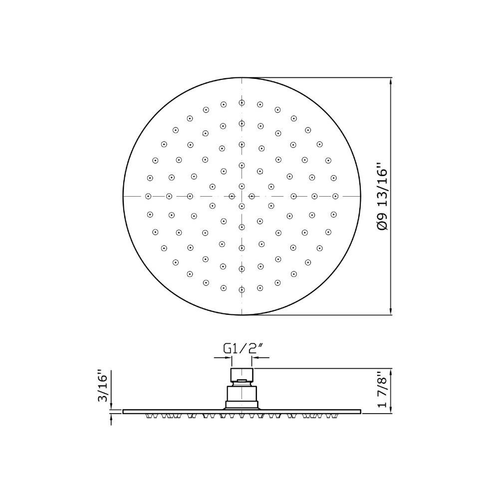 Zucchetti Z94271 9 13/16&quot; Stainless Steel Shower Head Simple Jet Chrome 2