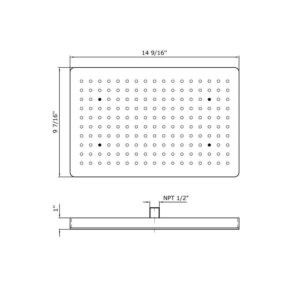 Zucchetti Z94152.1900 14 9/16&quot; X 9 7/16&quot; Ceiling Mounted Stainless Steel Rain System Chrome 2