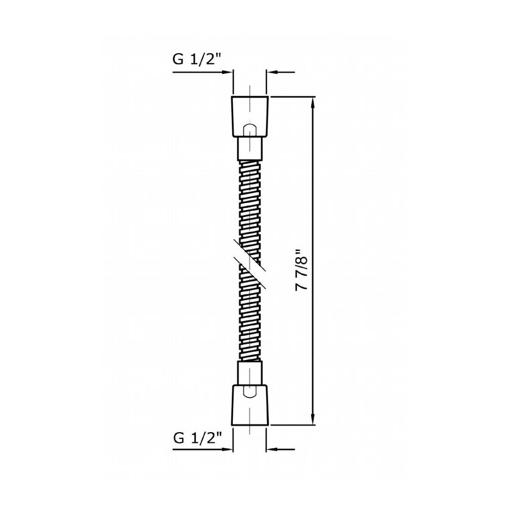 Zucchetti Z93867.1900 Brass Flexible Hose 1/2 X 59&quot; Chrome 2