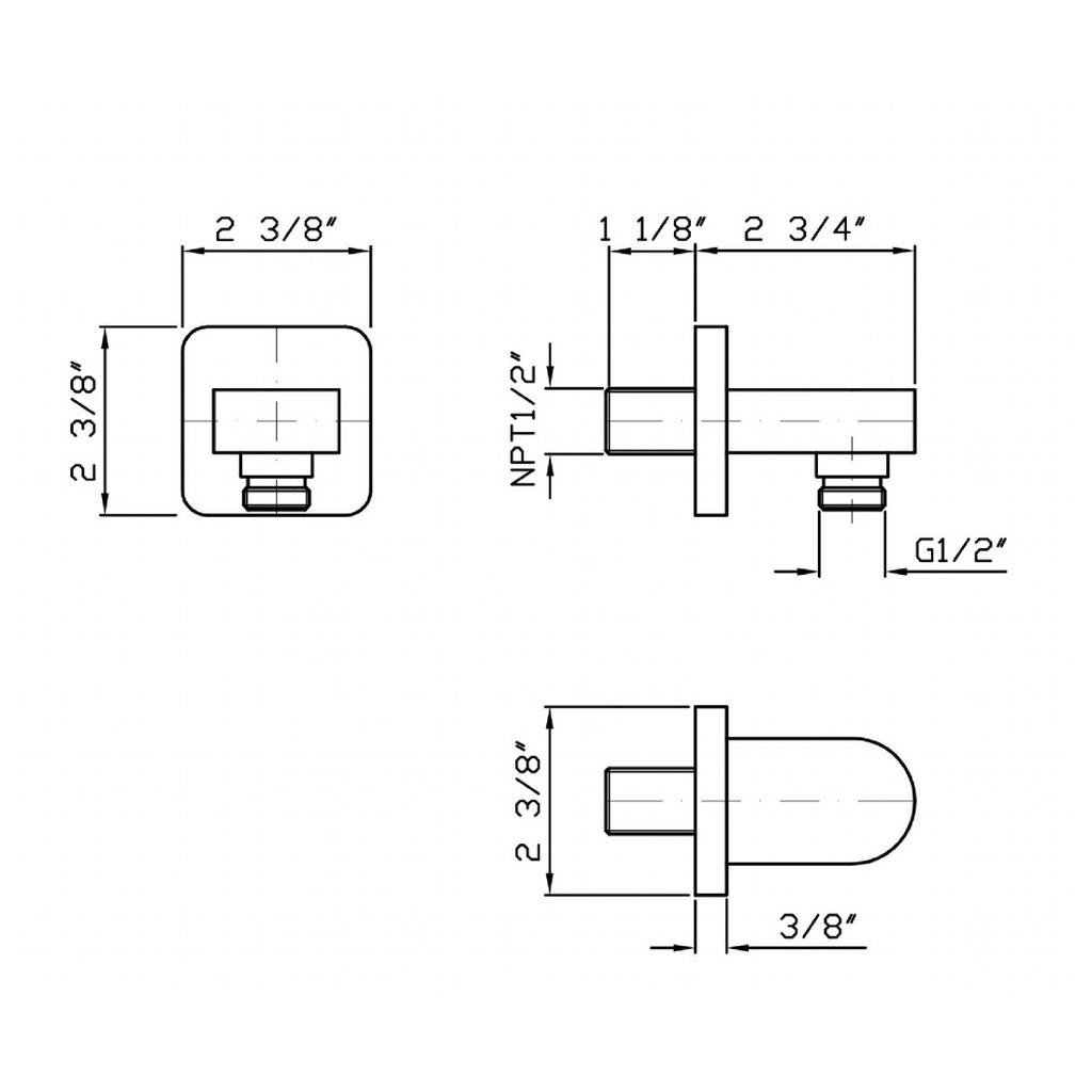 Zucchetti Z93805.1900 Wall Elbow Chrome 2