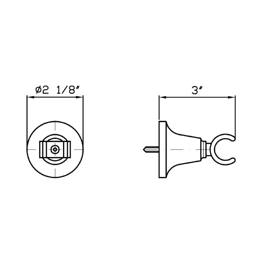 Zucchetti Z93791 Fixed Wall Mounted Hand Support Chrome 2