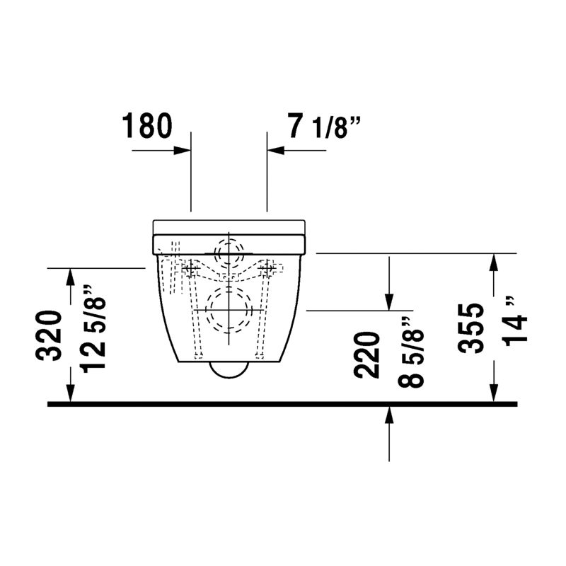 Duravit 222509 Starck 3 Wall Mounted Toilet WonderGliss 4