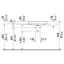 Duravit 235560 DuraSquare Without Tap Hole Washbowl 3