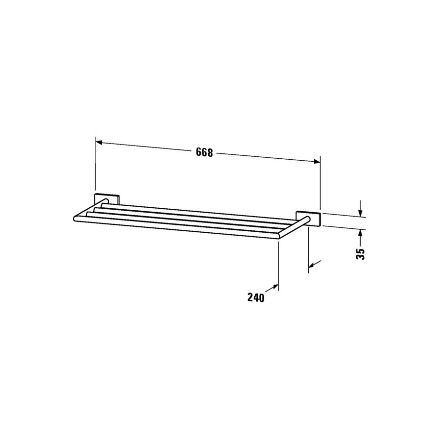 Duravit 009962 Karree Towel Shelf Chrome 2