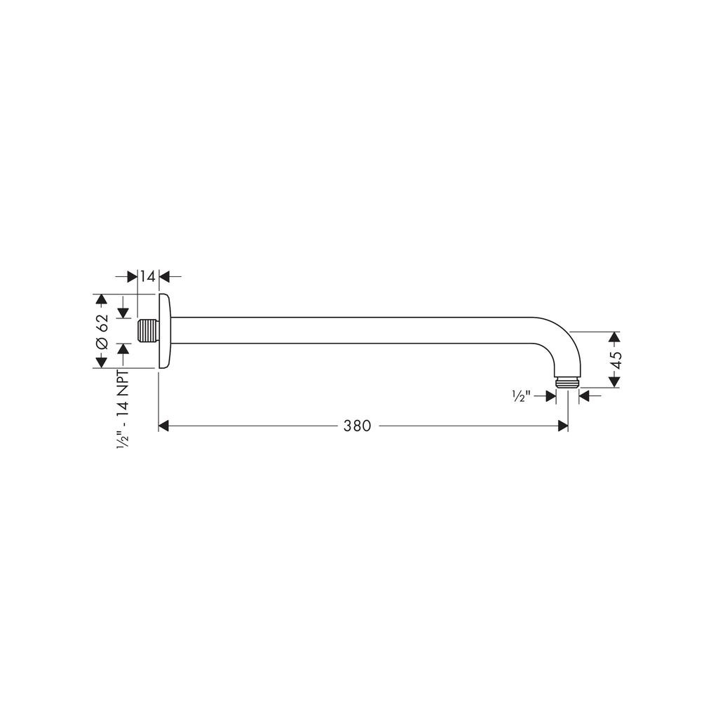 Hansgrohe 27413921 Raindance Showerarm 15 Rubbed Bronze 2