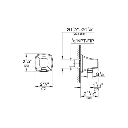 Grohe 27971000 Grandera Wall Union Chrome 2