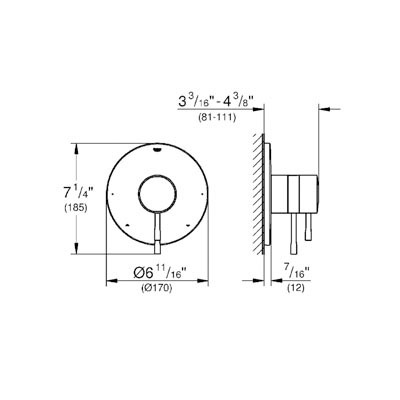 Grohe 19494001 Essence Pressure Balance Valve Shower Diverter Trim Chrome 2