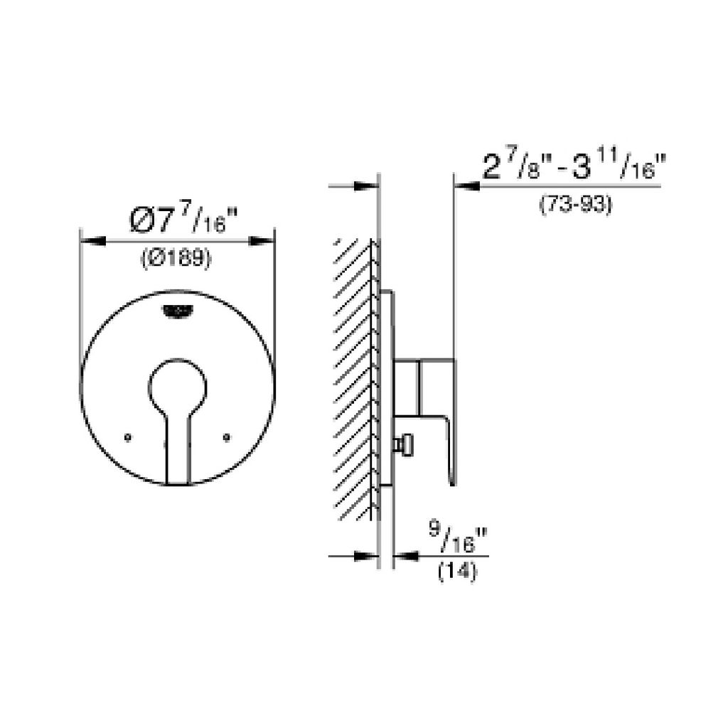 Grohe 29168001 Lineare Pressure Balance Valve Trim With Diverter Chrome 2