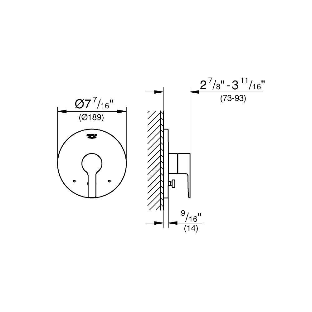 Grohe 29168EN1 Lineare Pressure Balance Valve Trim With Diverter Brushed Nickel 2