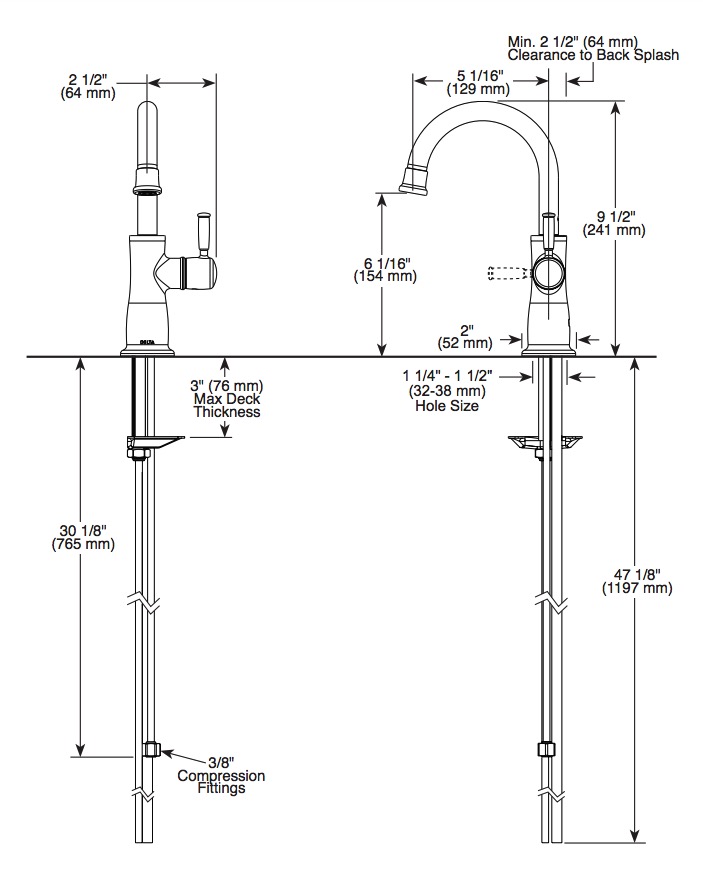 Delta 1960-BL-DST Beverage Faucets Beverage Faucet Traditional