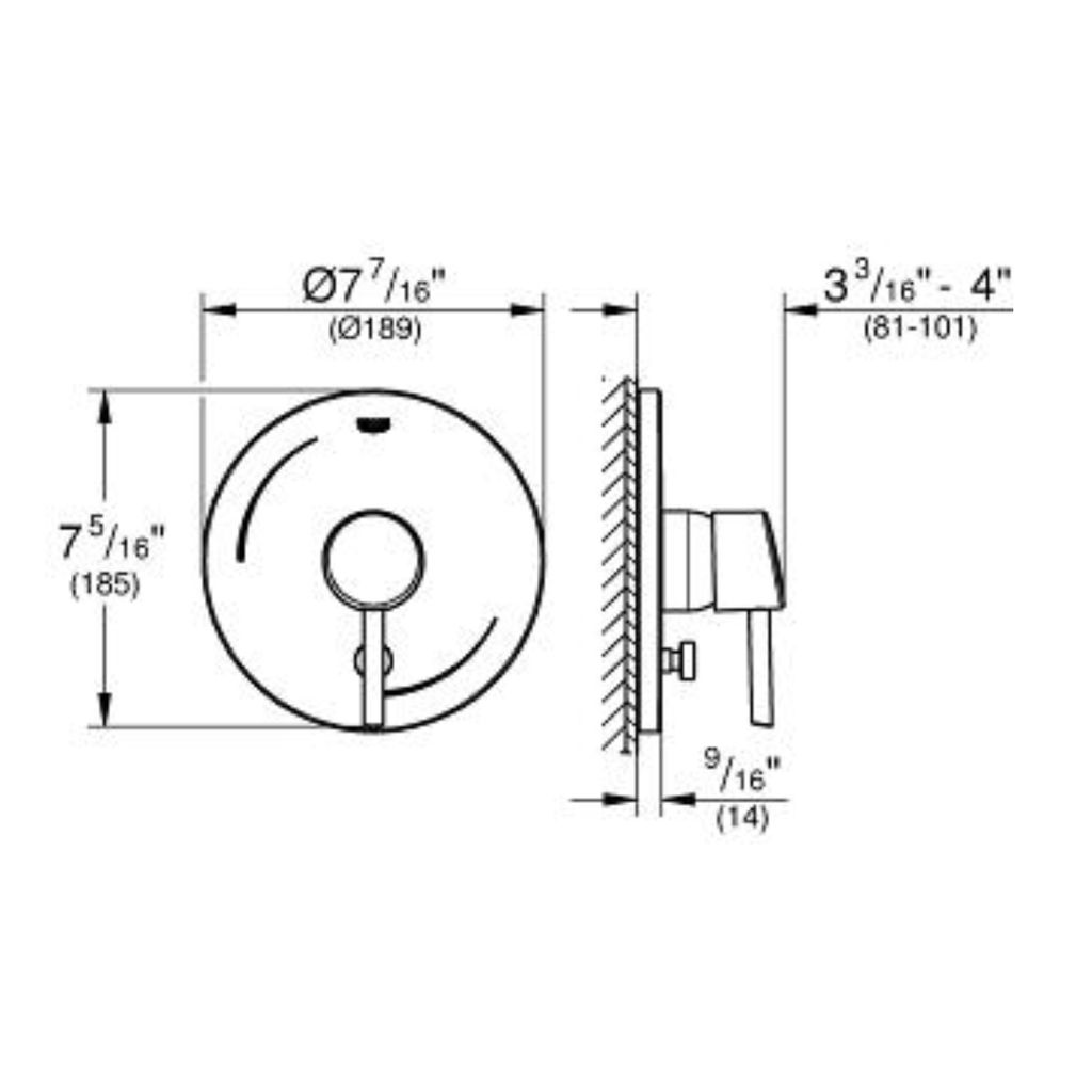 Grohe 29102EN1 Concetto Pressure Balance Valve Trim With Diverter Brushed Nickel 2